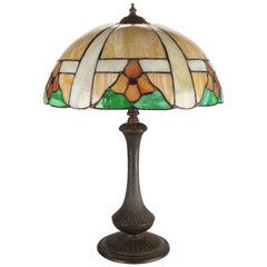 Antique Arts & Crafts Handel School Slag Glass Lamp:: circa 1920