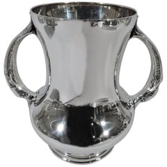 American Sterling Silver Trophy Cup with Dolphin Handles