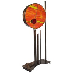 Dear Mr Fantasy Floor Lamp Stained Glass Led Patinated Steel and Bronze