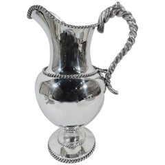 Antique New York Nautical Coin Silver Water Pitcher