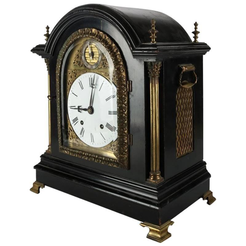 Antique English Tiffany & Co. Ebonized and Ormolu Bracket Clock, 19th Century