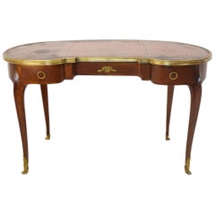 French Louis XV Style Kidney-Shaped Satinwood Desk