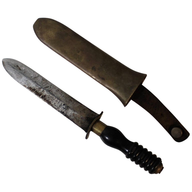 Siebe Gorman Military Diving Knife with Scabbard at 1stDibs