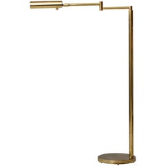 Height Adjustable Brass Swing Arm Floor Lamp by Koch & Lowy