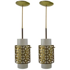 Pair of Lightolier Pendant Lights Pair of Lightolier Pendant Lights