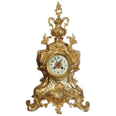 Large Antique French Gilt Bronze Clock by Japy Freres