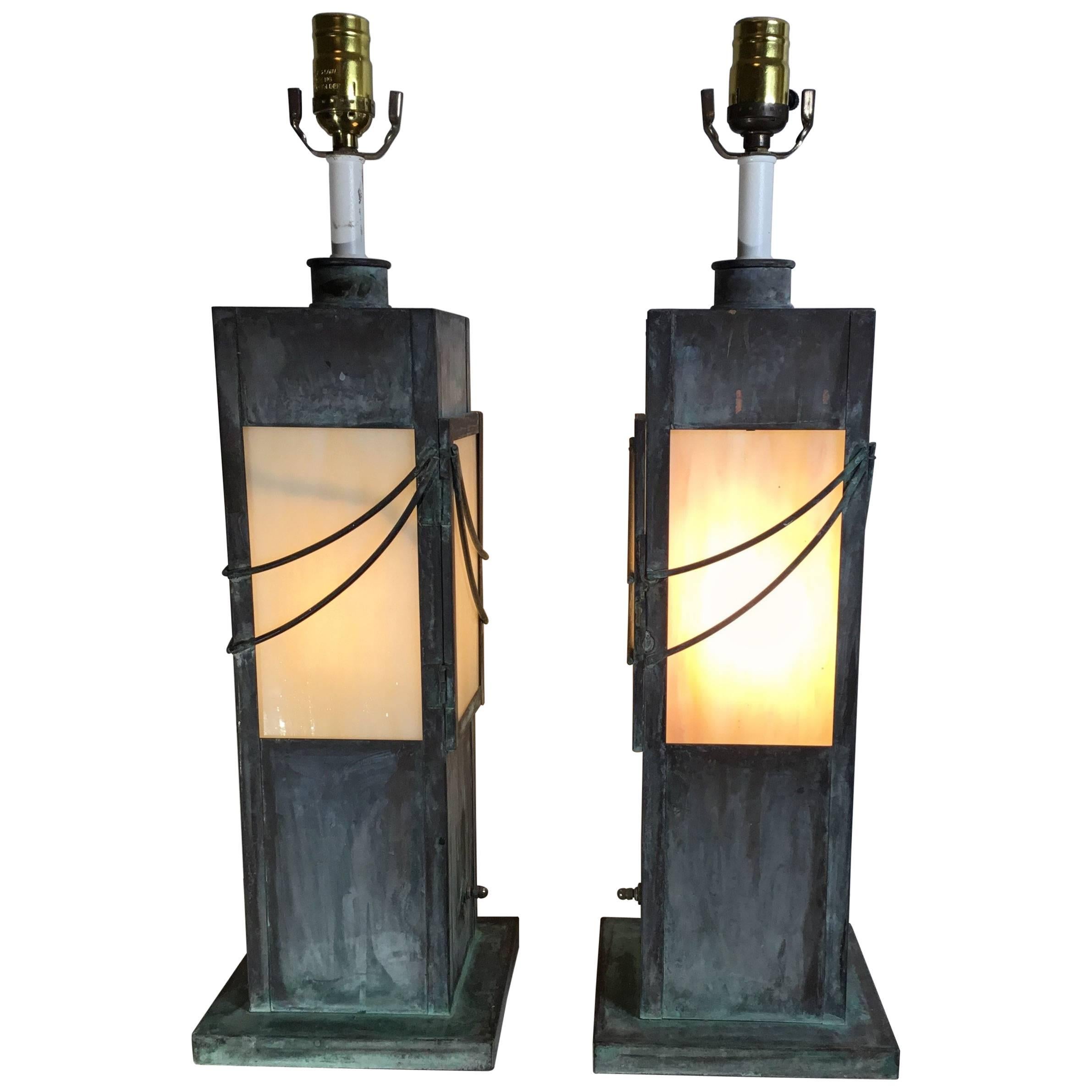 Pair of Copper Table Lamps