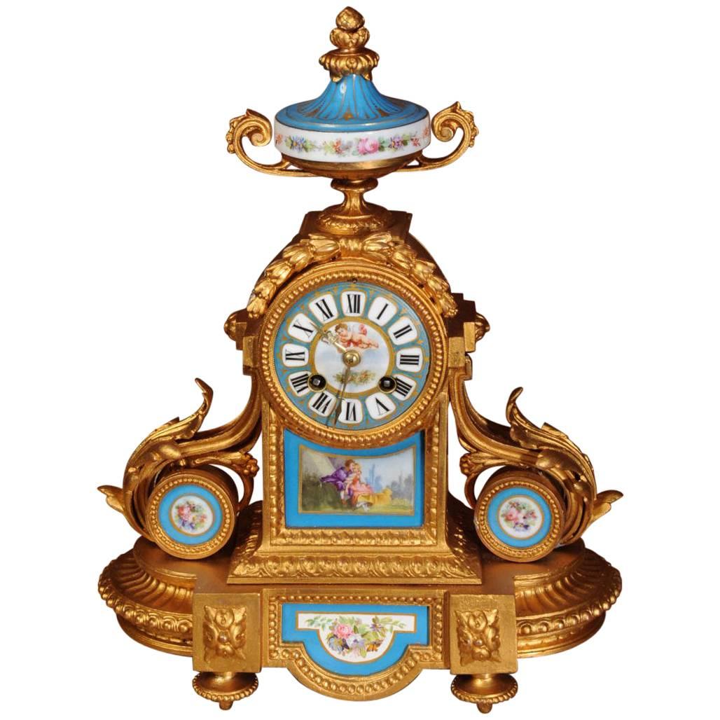 Japy Freres Sevres Porcelain and Gilt Metal Clock