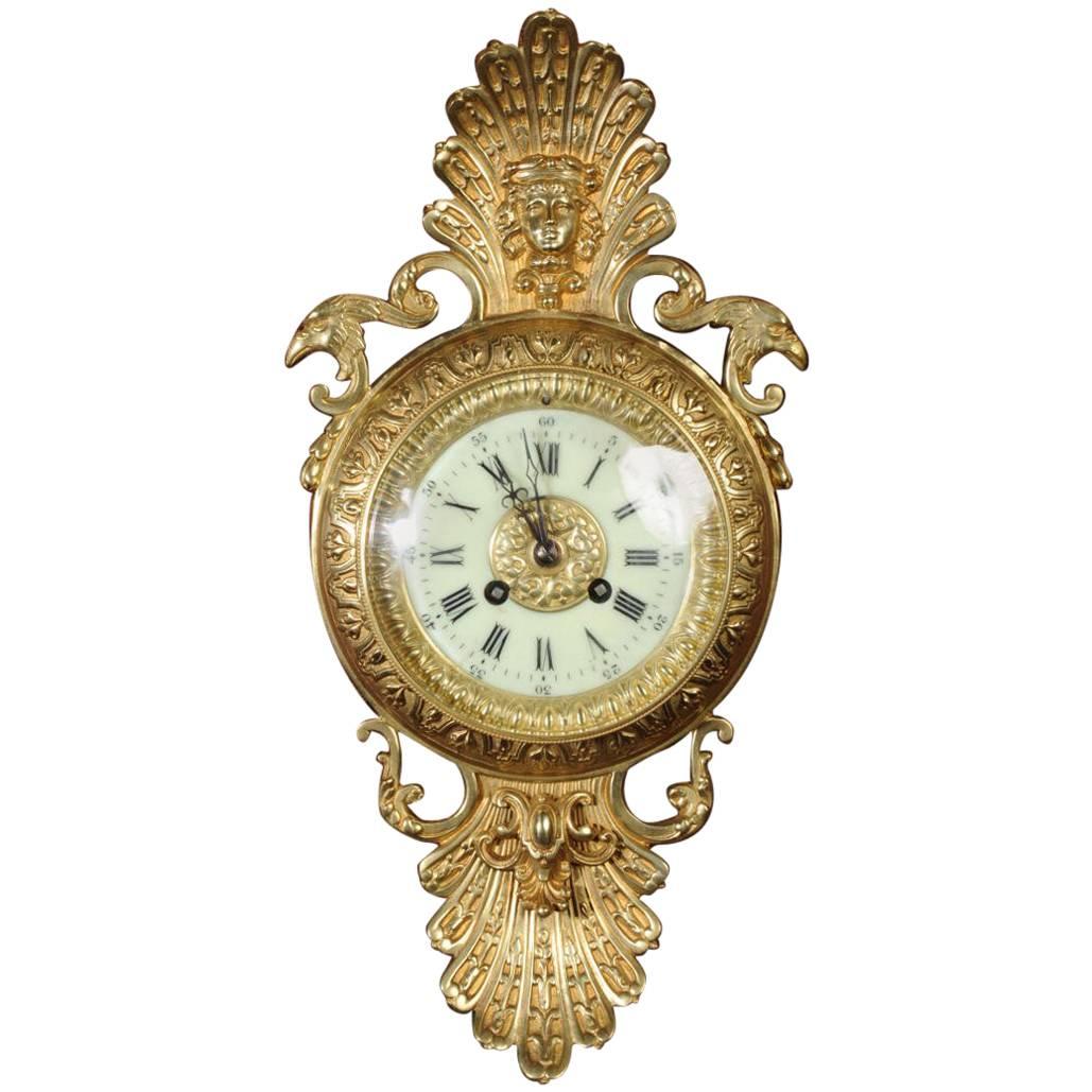 Antique French Classical Cartel Wall Clock