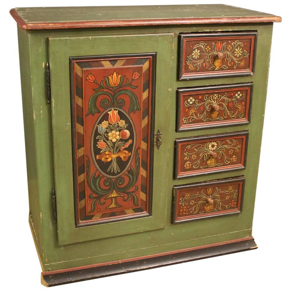 Antique German Cabinet Hand-Painted For Sale