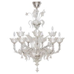 Italian Ca
rezzonico Chandelier in Transparent Murano Glass from 2017