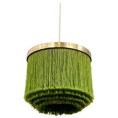Hans-Agne Jakobsson Green Silk Fringe Pendant, 1960s