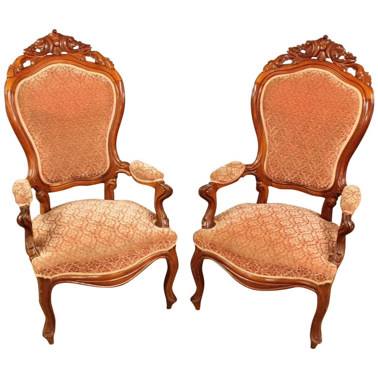 Biedermeier Style Pair of Chairs For Sale