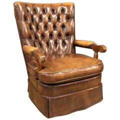 Chesterfield Style Quilted Leather Armchair