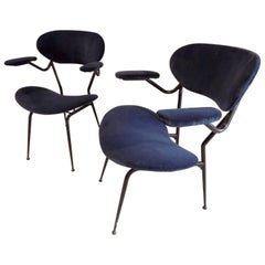 Beautiful Pair of 1960 Reupholstered Office Chairs, circa 1960