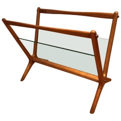 Vintage Italian Magazine Rack in the Style of Ico Parisi Italian, circa 1950s