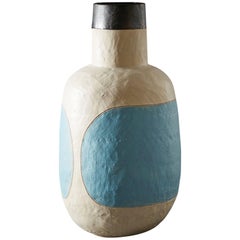 Large Handmade Blue and White Ceramic Stoneware Vase by Daniel Reynolds