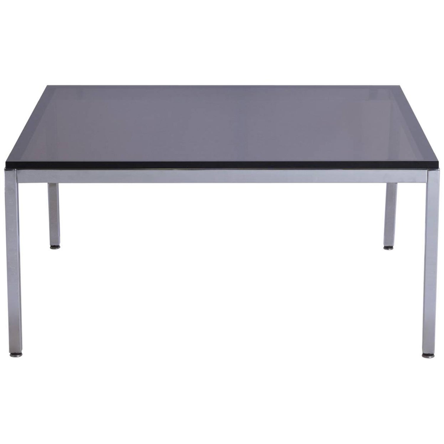 Midcentury Square Chrome Cocktail Table With Rounded Frame For Sale Midcentury Square Chrome Cocktail Table With Rounded Frame For Sale