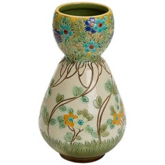 Burmantofts Faience Partie-Color Vase by Joseph Walmsley