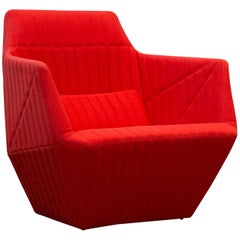 Ligne Roset Facett R.&E. Bouroullec Designer Chair Red Fabric Modern