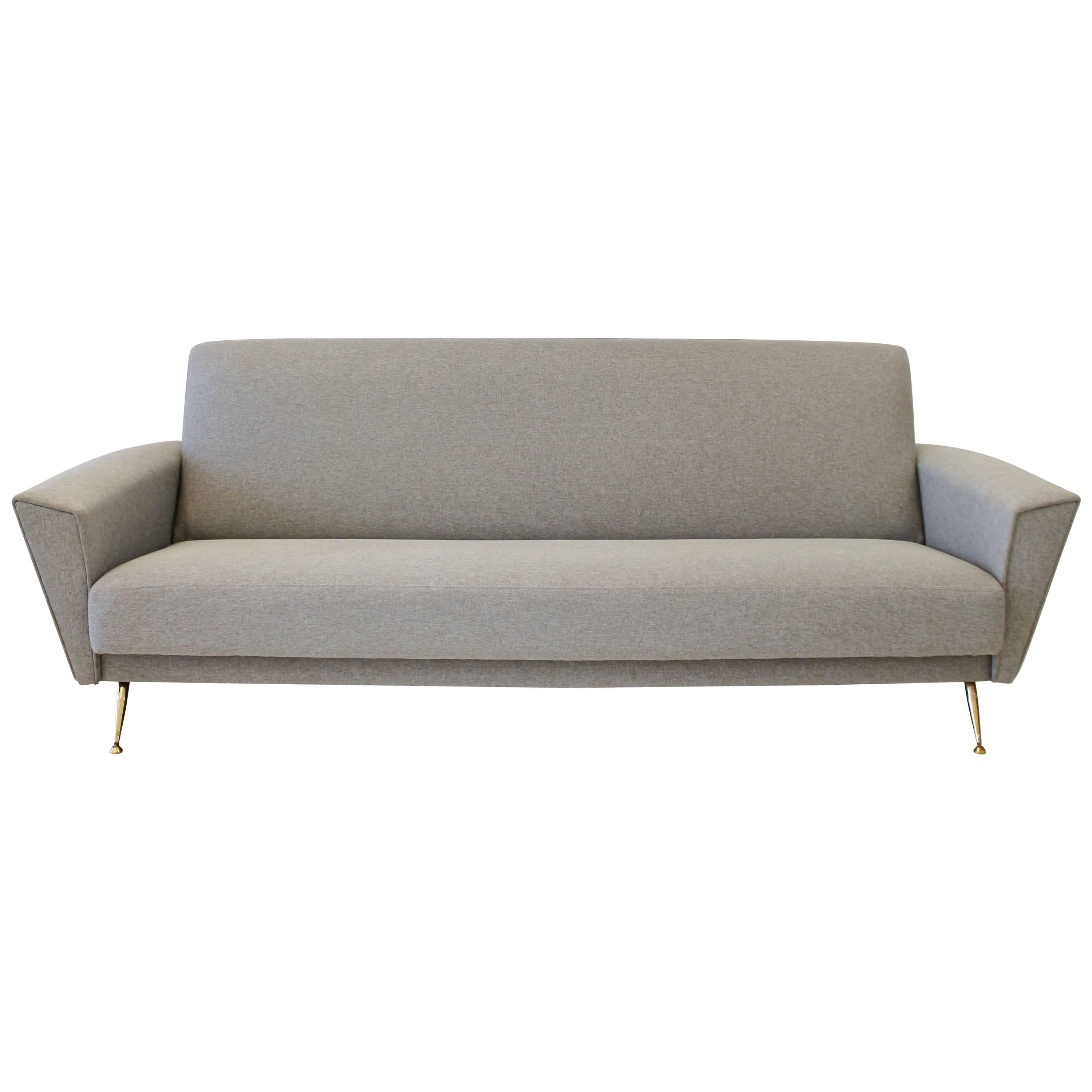 Elegant 1950s Re-Upholstered Italian Sofa
