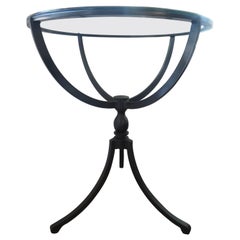 Midcentury Gueridon Form Black Iron Table