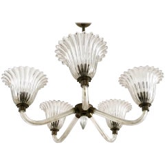 Murano Glass Chandelier by Ercole Barovier, Italy, 1930s-1940s