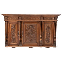 19th Century Carved Hanging Walnut Cabinet