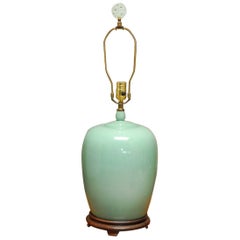 Chinese Celadon Porcelain Vase Table Lamp