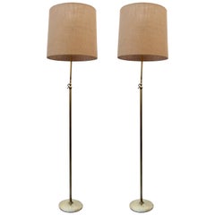 Pair of Mid-Century Spanish Brass Floor Lamps