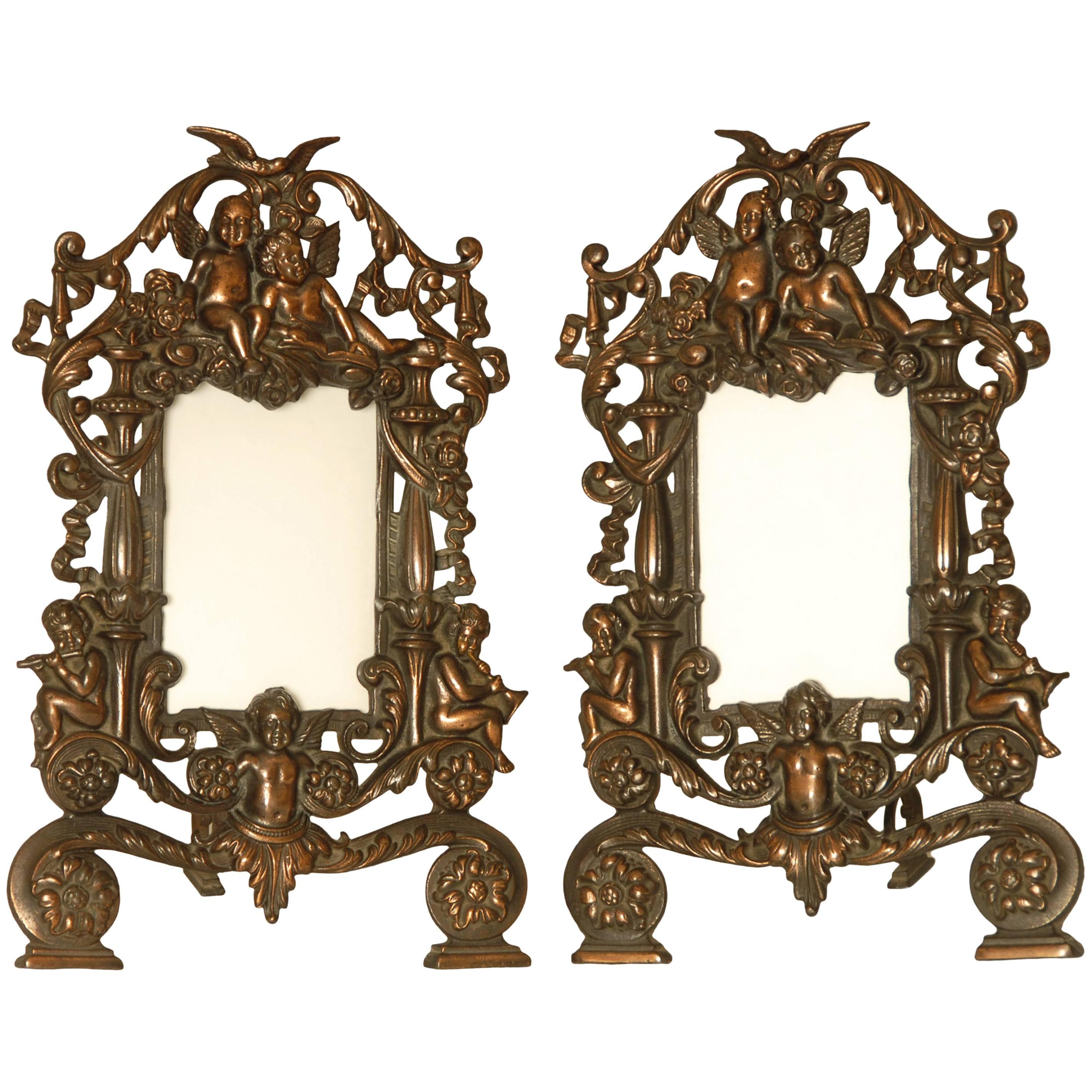 Pair of Victorian Cast Metal Picture Frames