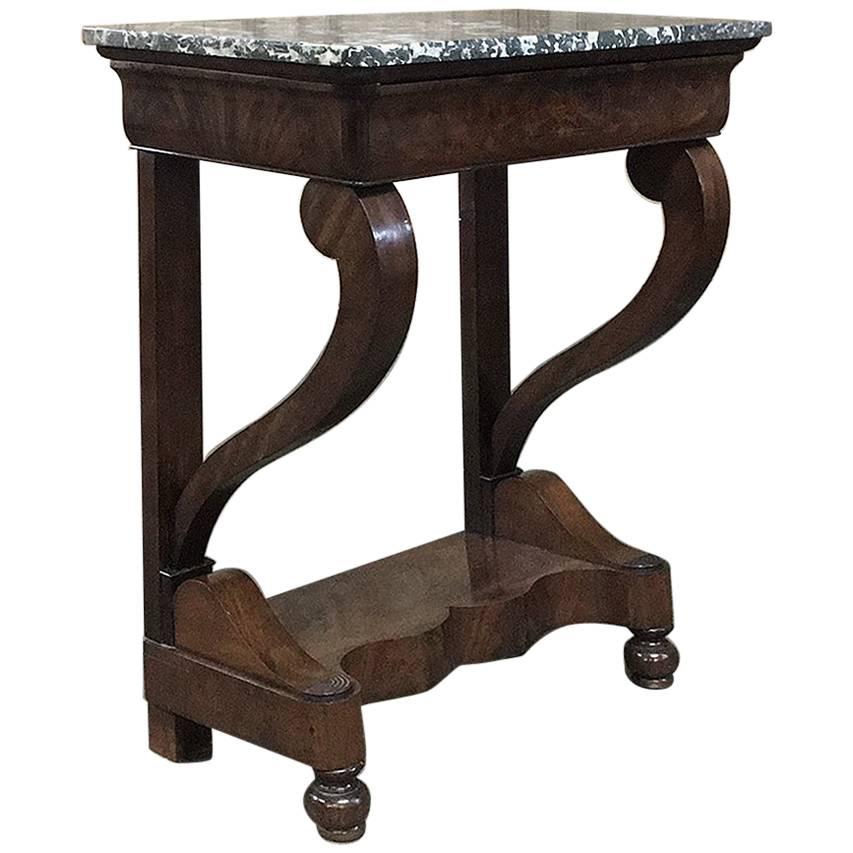 19th Century, French, Louis Philippe Mahogany Marble-Top Console
