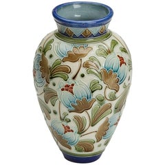 Burmantofts Faience Partie-Color Exotic Blooms Vase