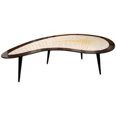 Dramatic Biomorphic Mid-Century Modern Mosaic Tile Coffee Table, circa 1960