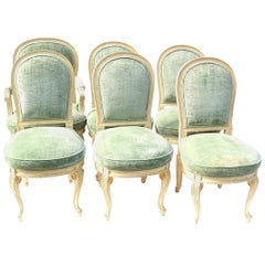 French Style Dining Chairs with Distressed Finish