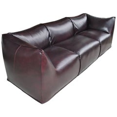  Mario Bellini for B and B Italia La Bambole Three-Seat Leather Sofa