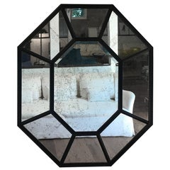 Large Black Hexagonal Mirror
