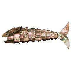 Articulated Vintage Mexican Abalone Fish Bottle Bar Opener