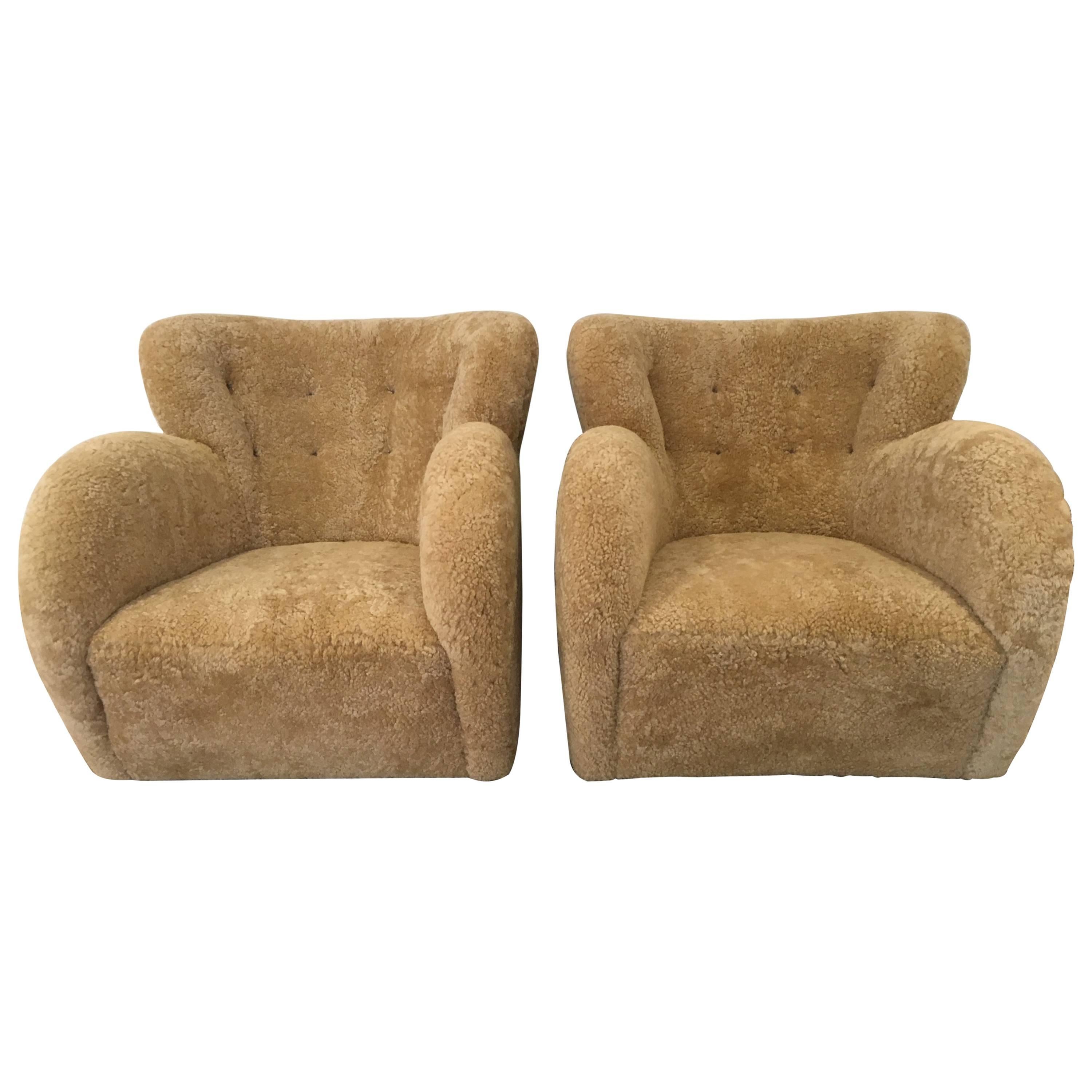 Pair of Flemming Lassen Attributed Lounge Chairs, 1940s