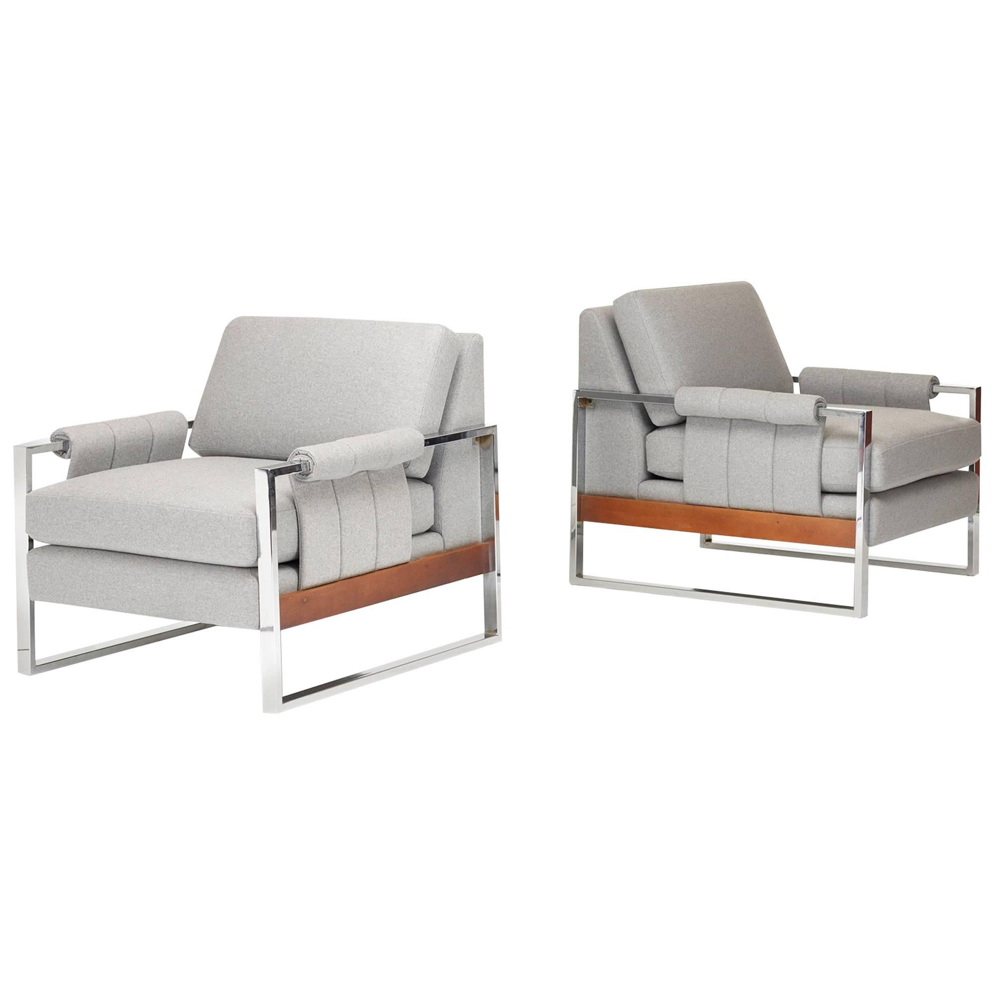 Pair of American Lounge Chairs For Sale