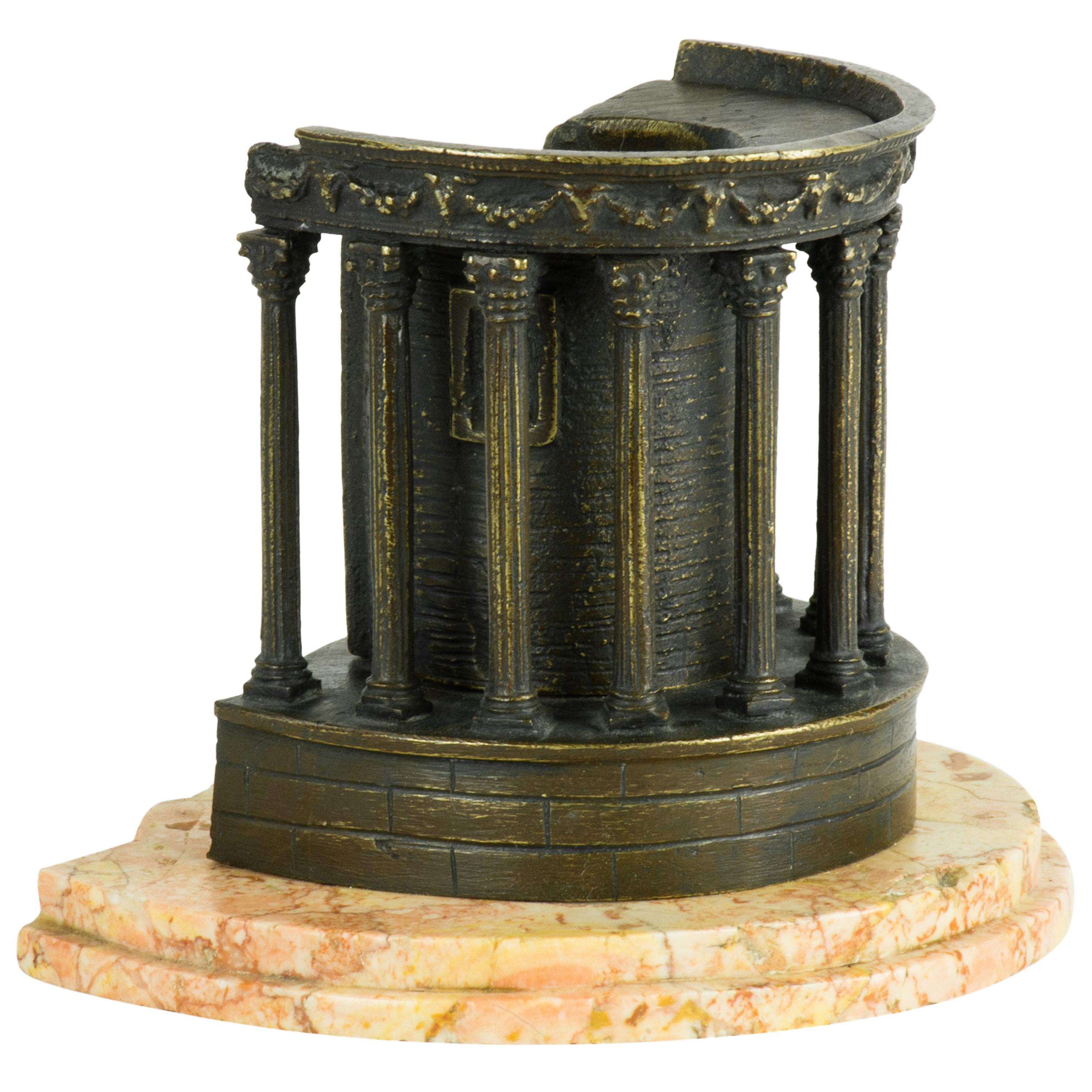 Scarce Bronze Grand Tour Architectural Model of the Temple of Sibyl, Tivoli