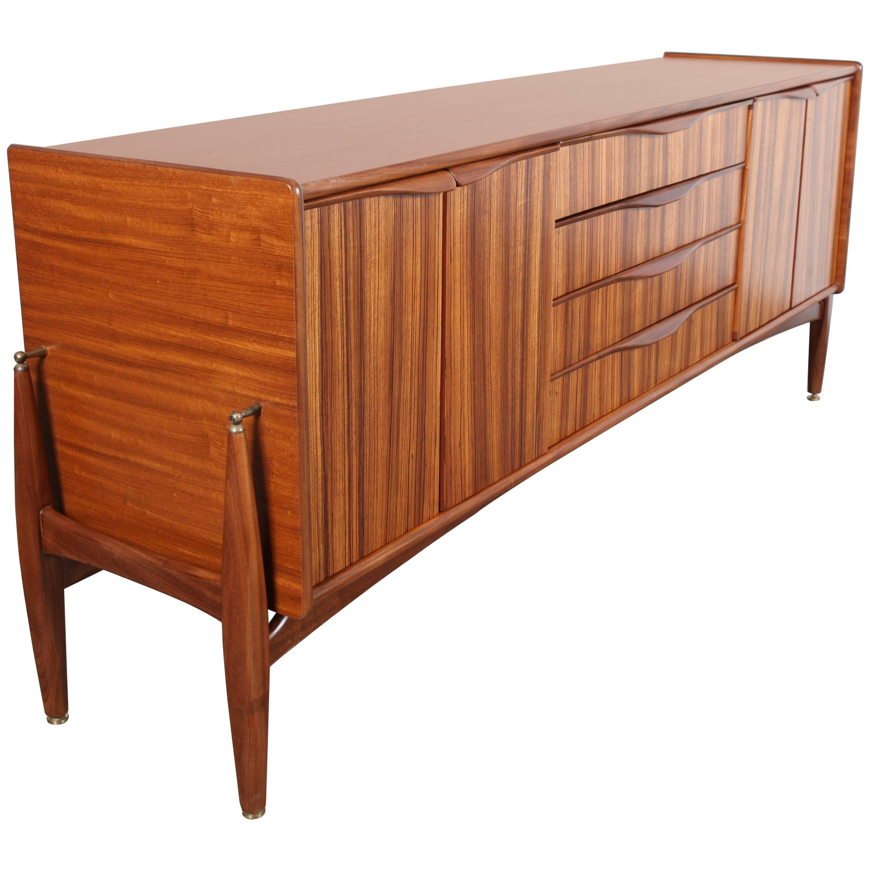 British Four-Door Four-Drawer Tola Sideboard by Elliots of Newbury