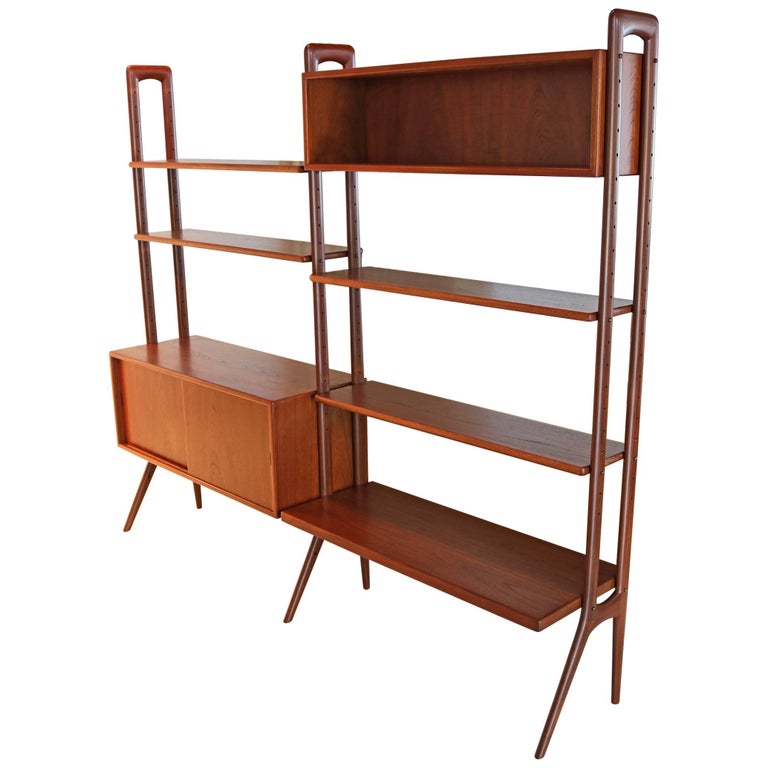 Kurt Ostervig Freestanding Danish Modern Bookshelf in Teak For Sale at