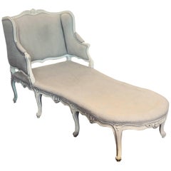 Late 18th or Early 19th Century Painted Louis XV Chaise Longue