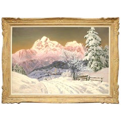 "Alpenglow" Mountain Scene Painting by Alois Arnegger