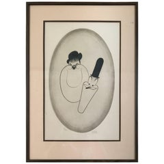 Al Hirschfeld, Laurel and Hardy Etching, Limited Edition, Artists Proof, 1975