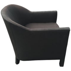 Black Barrel Back Club Chair by Ward Bennett
