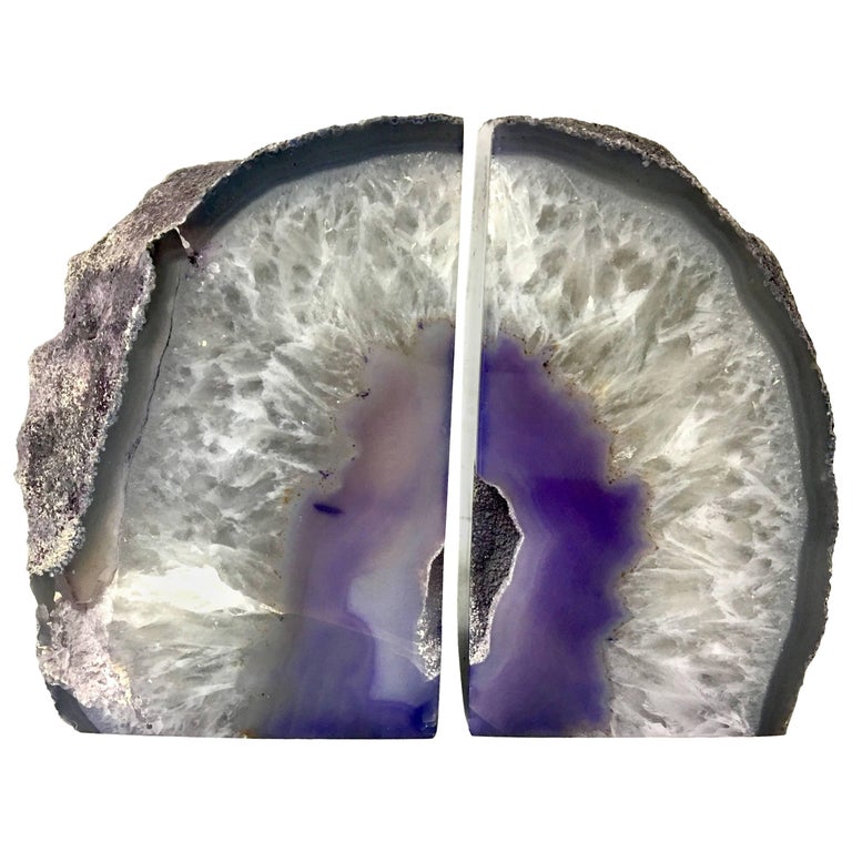 Pair of Vintage Geode Bookends at 1stDibs