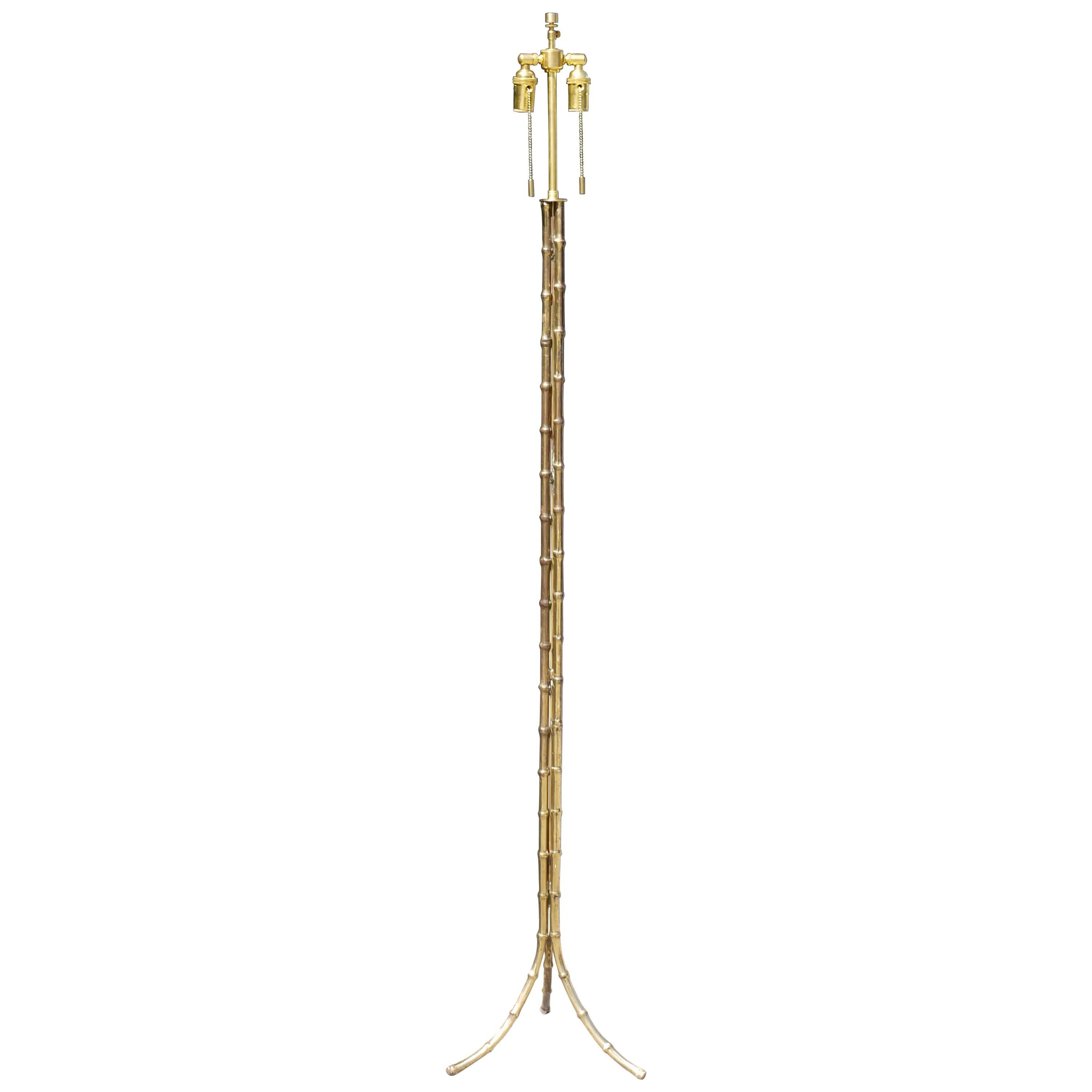 Polished Bronze Floor Lamp by Bagues
