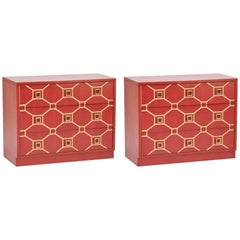 Pair of Dorothy Draper Viennese Lacquered Chests